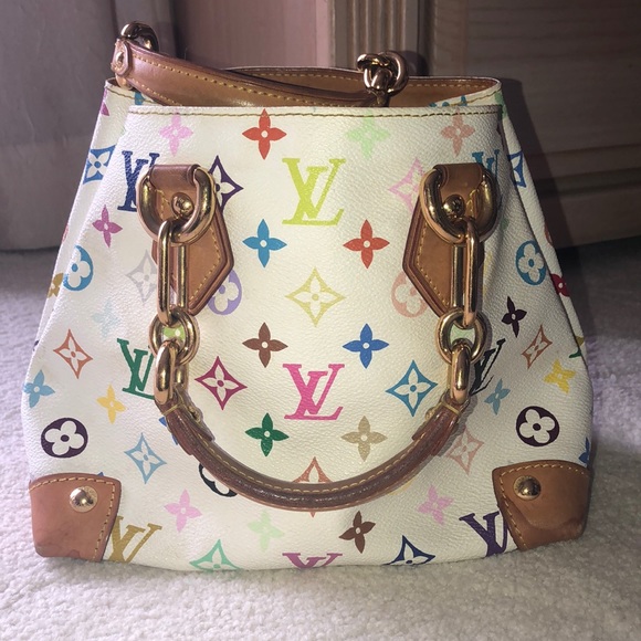 Louis Vuitton Handbags - White Louis Vuitton Audra bag with rainbow colors